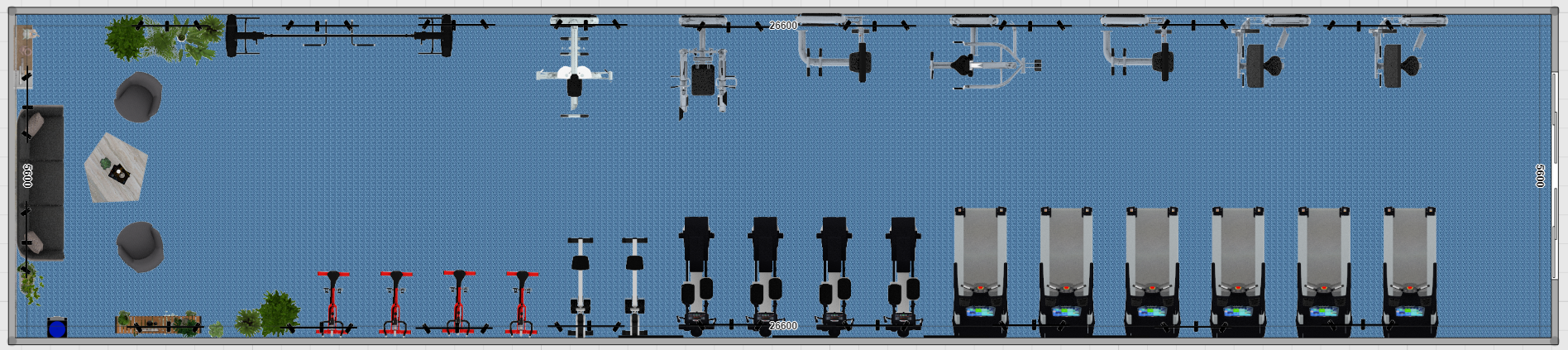 地下室健身房设计方案平面图